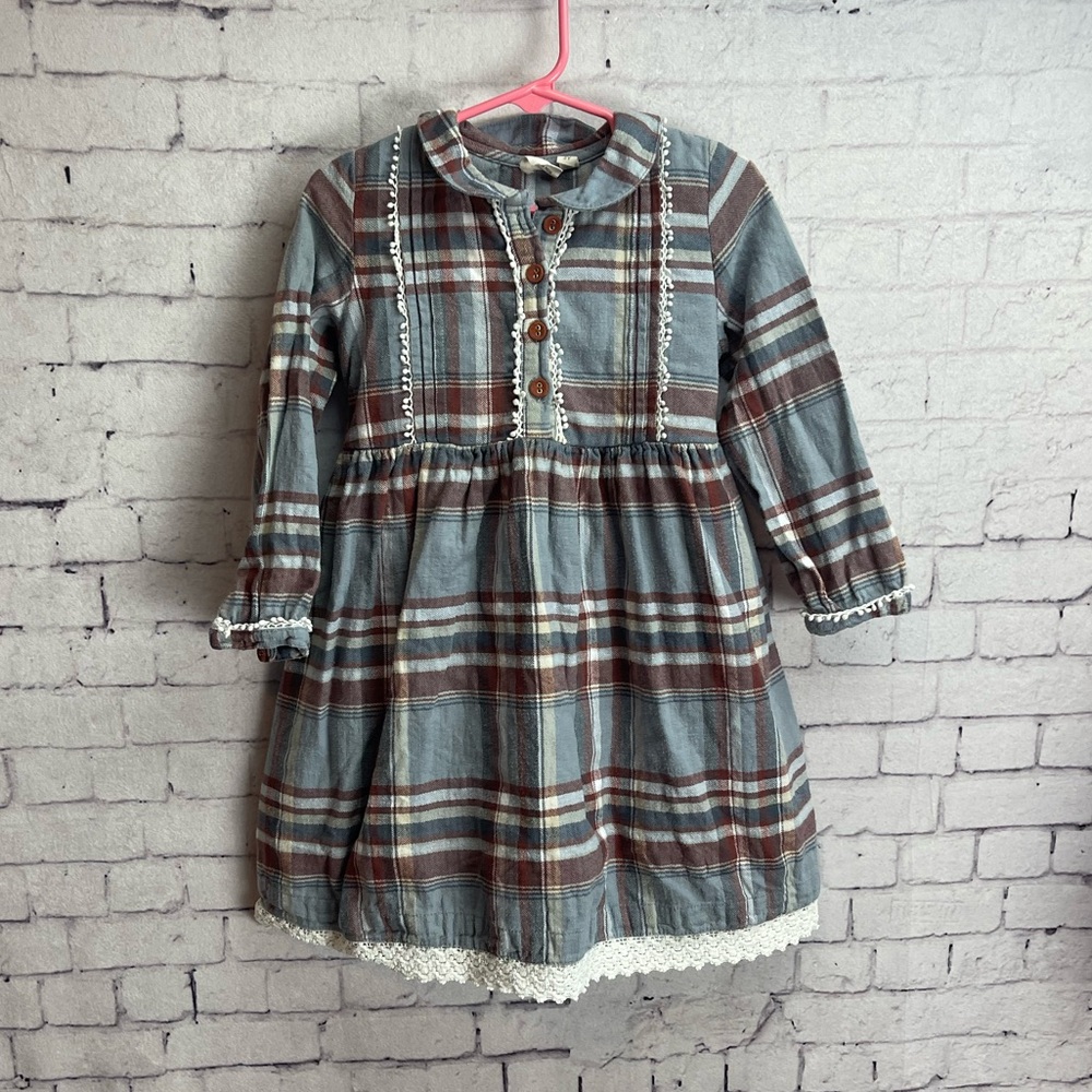 Ren and Rouge size 3Y plaid flannel long sleeve dress